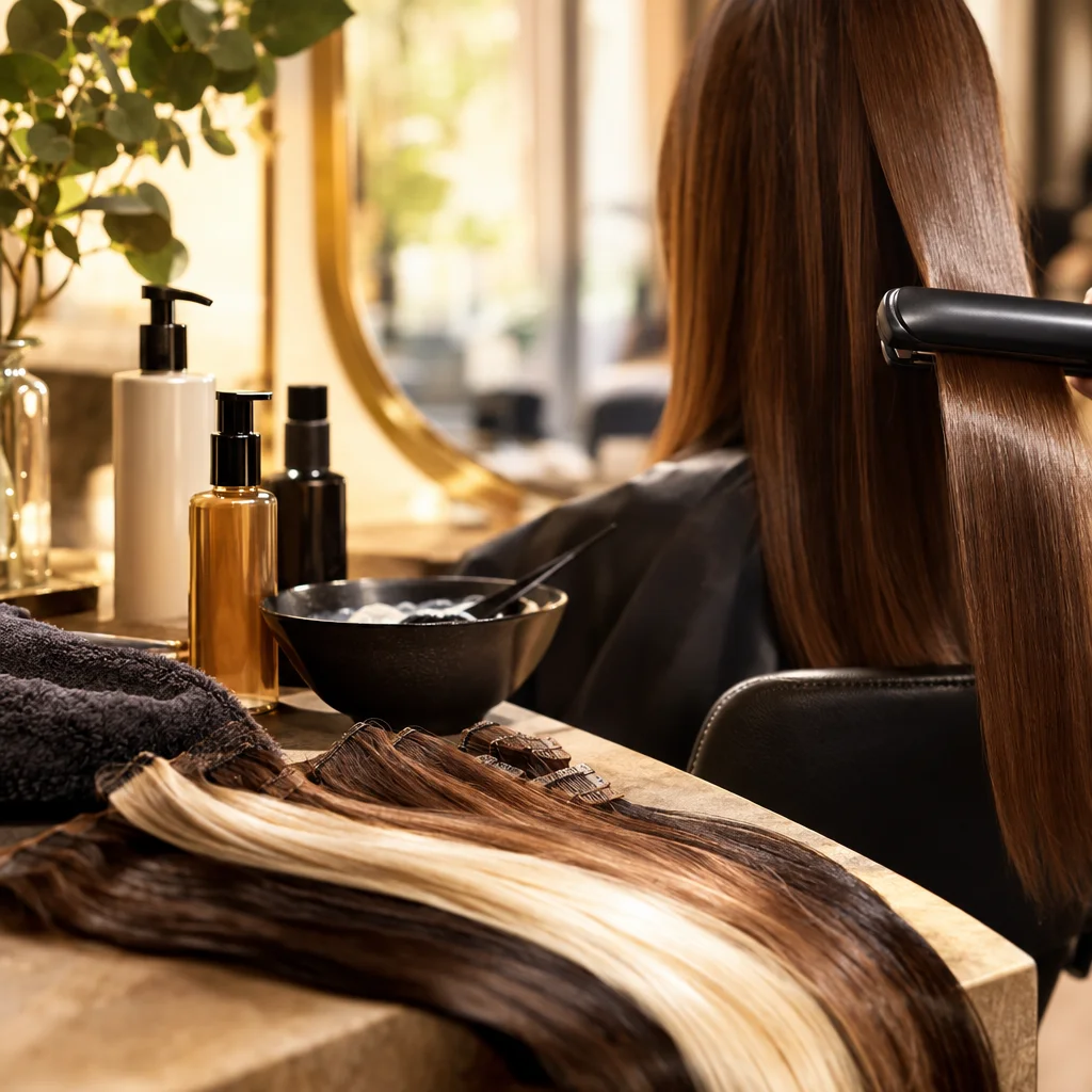 Coiffeuse Newlook réalisant une prestation capillaire sur rendez-vous à Meyzieu